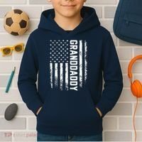 Granddaddy Gift America Flag Gift For Father's Day Kids Hoodie thumb 2