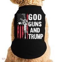 God Guns And Trump 2nd Amendment Flag Ar15 American Flag Doggie Tank thumb 0