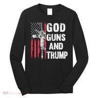 God Guns And Trump 2nd Amendment Flag Ar15 American Flag Long Sleeve Shirt thumb 0
