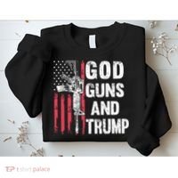 God Guns And Trump 2nd Amendment Flag Ar15 American Flag Sweatshirt thumb 2