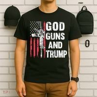 God Guns And Trump 2nd Amendment Flag Ar15 American Flag T-Shirt thumb 6