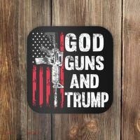 God Guns And Trump 2nd Amendment Flag Ar15 American Flag Coaster thumb 0