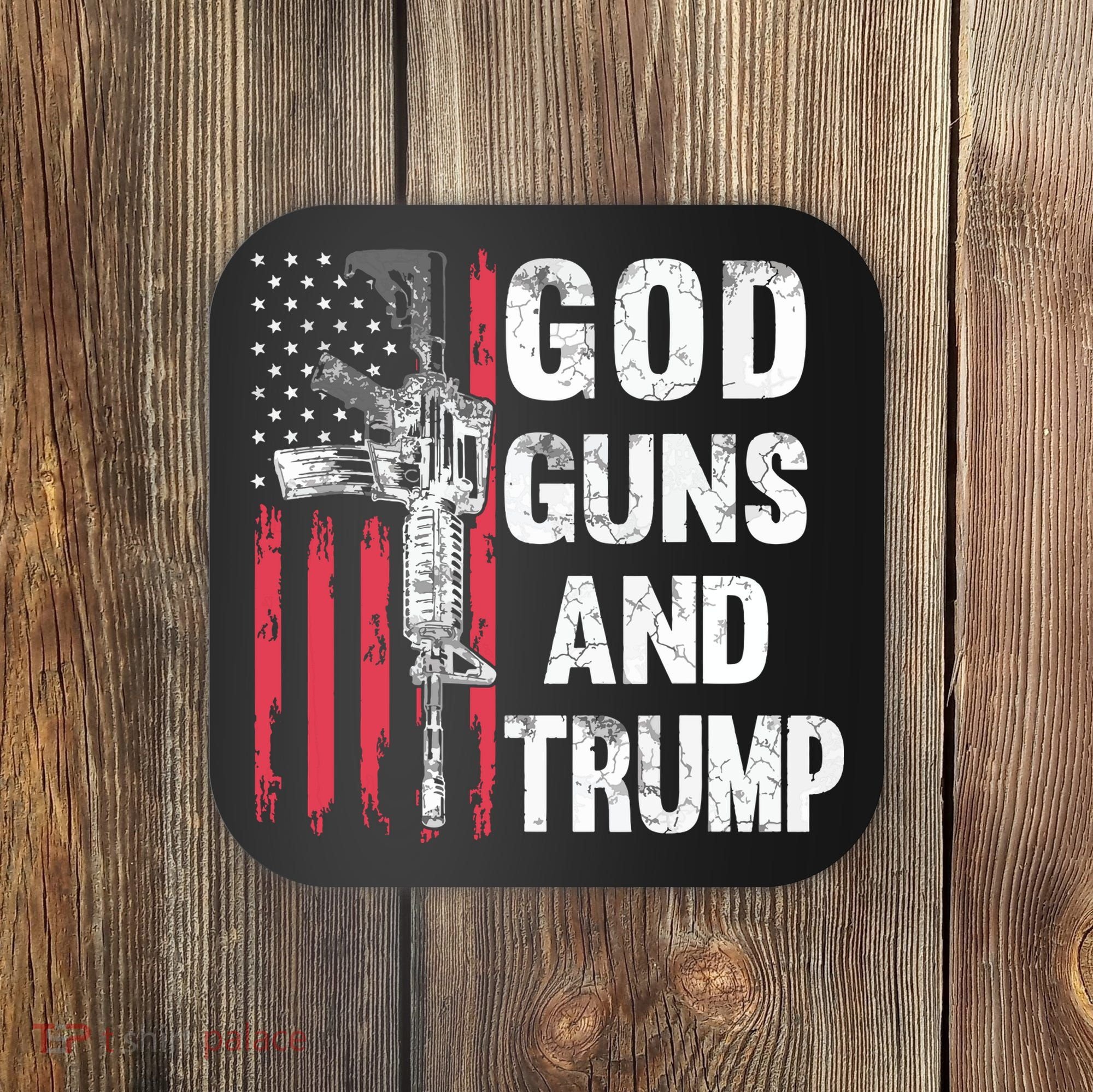 God Guns And Trump 2nd Amendment Flag Ar15 American Flag Coaster