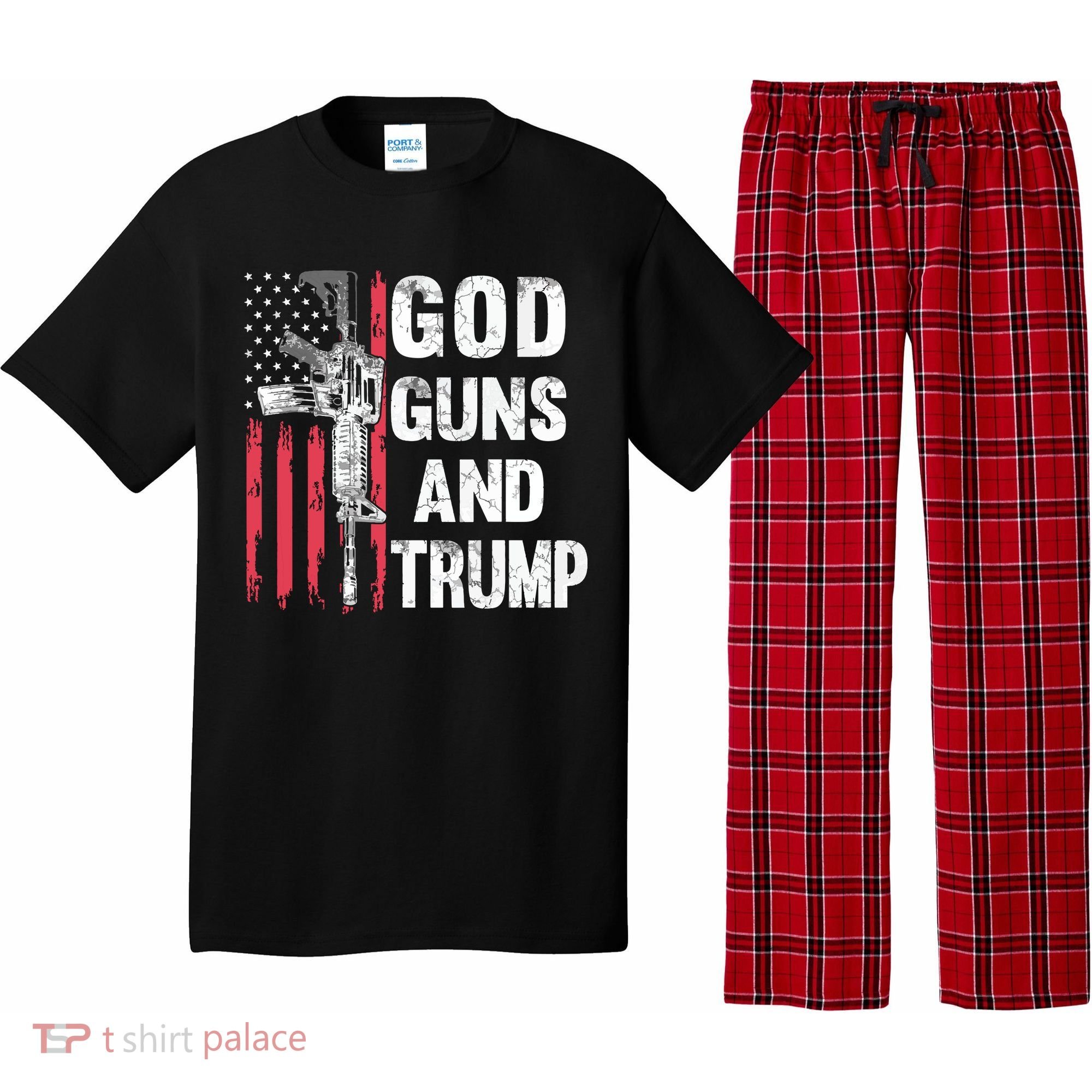 God Guns And Trump 2nd Amendment Flag Ar15 American Flag Pajama Set