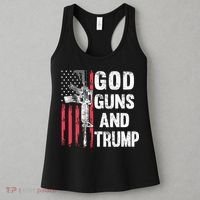 God Guns And Trump 2nd Amendment Flag Ar15 American Flag Women's Tank Top thumb 3