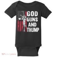God Guns And Trump 2nd Amendment Flag Ar15 American Flag Baby Bodysuit thumb 0