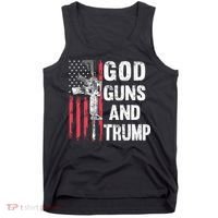 God Guns And Trump 2nd Amendment Flag Ar15 American Flag Tank Top thumb 0