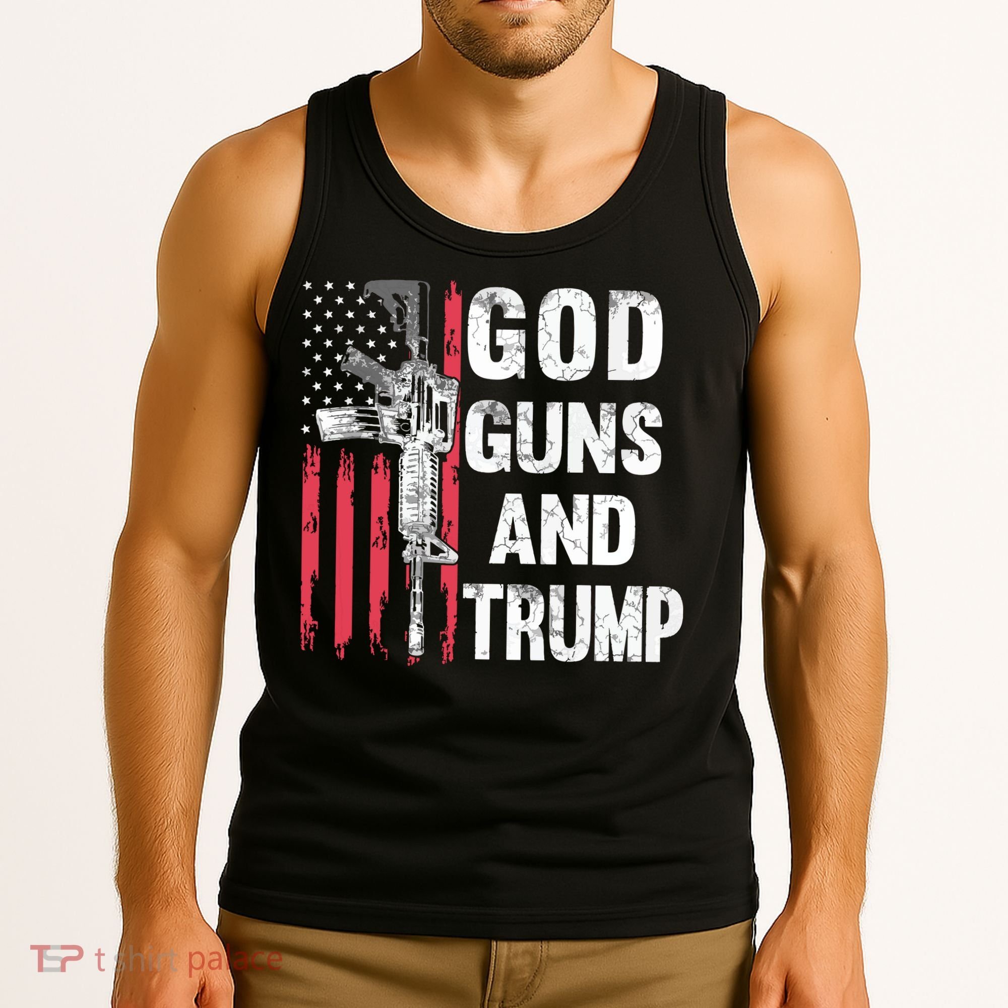 God Guns And Trump 2nd Amendment Flag Ar15 American Flag Tank Top
