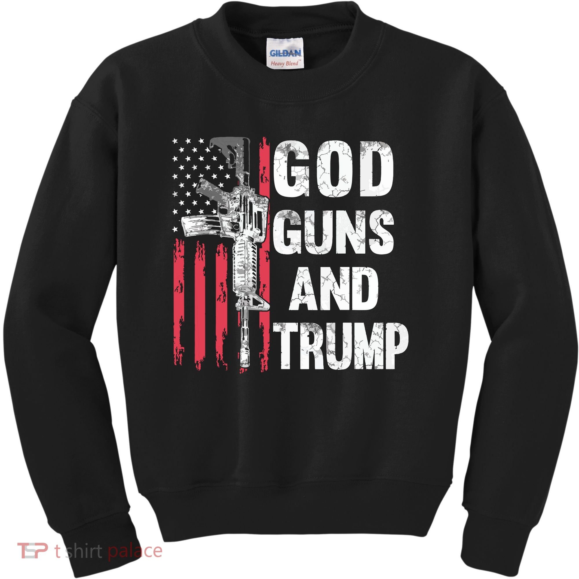 God Guns And Trump 2nd Amendment Flag Ar15 American Flag Kids Sweatshirt