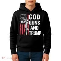 God Guns And Trump 2nd Amendment Flag Ar15 American Flag Kids Hoodie thumb 4