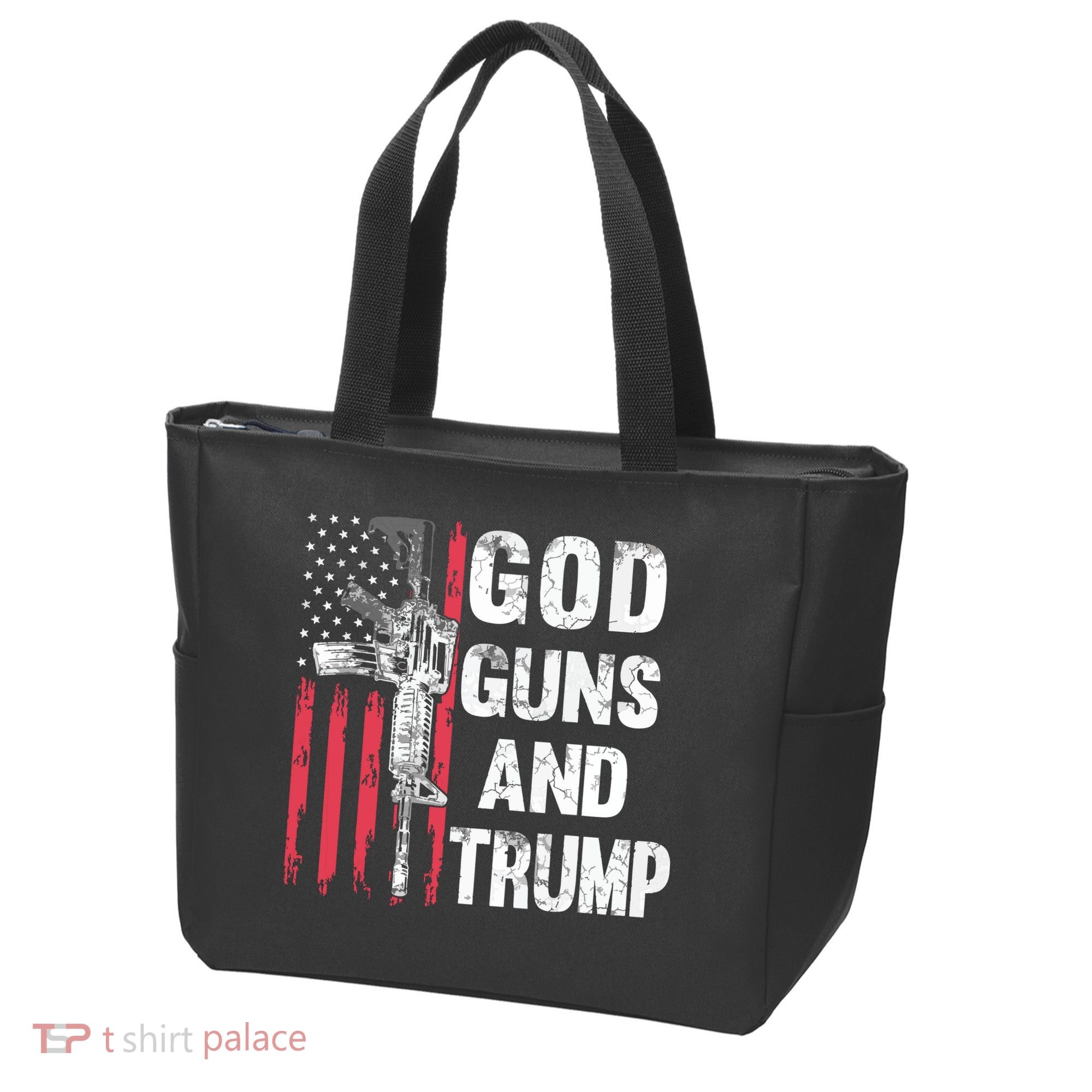 God Guns And Trump 2nd Amendment Flag Ar15 American Flag Tote Bag