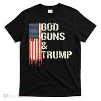 God Guns And Trump I 2nd Amendment Trump Flag America T-Shirt thumb 0