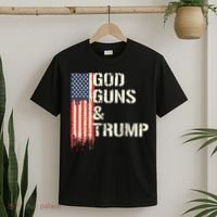 God Guns And Trump I 2nd Amendment Trump Flag America T-Shirt thumb 2
