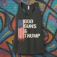 God Guns And Trump I 2nd Amendment Trump Flag America Women's Tank Top thumb 3
