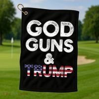 God Guns And Trump Cute Gift 2nd Amendment Pro Gun Meaningful Gift Golf Towel thumb 1