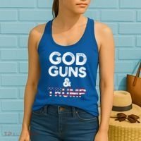 God Guns And Trump Cute Gift 2nd Amendment Pro Gun Meaningful Gift Women's Tank Top thumb 2