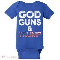 God Guns And Trump Cute Gift 2nd Amendment Pro Gun Meaningful Gift Baby Bodysuit thumb 0