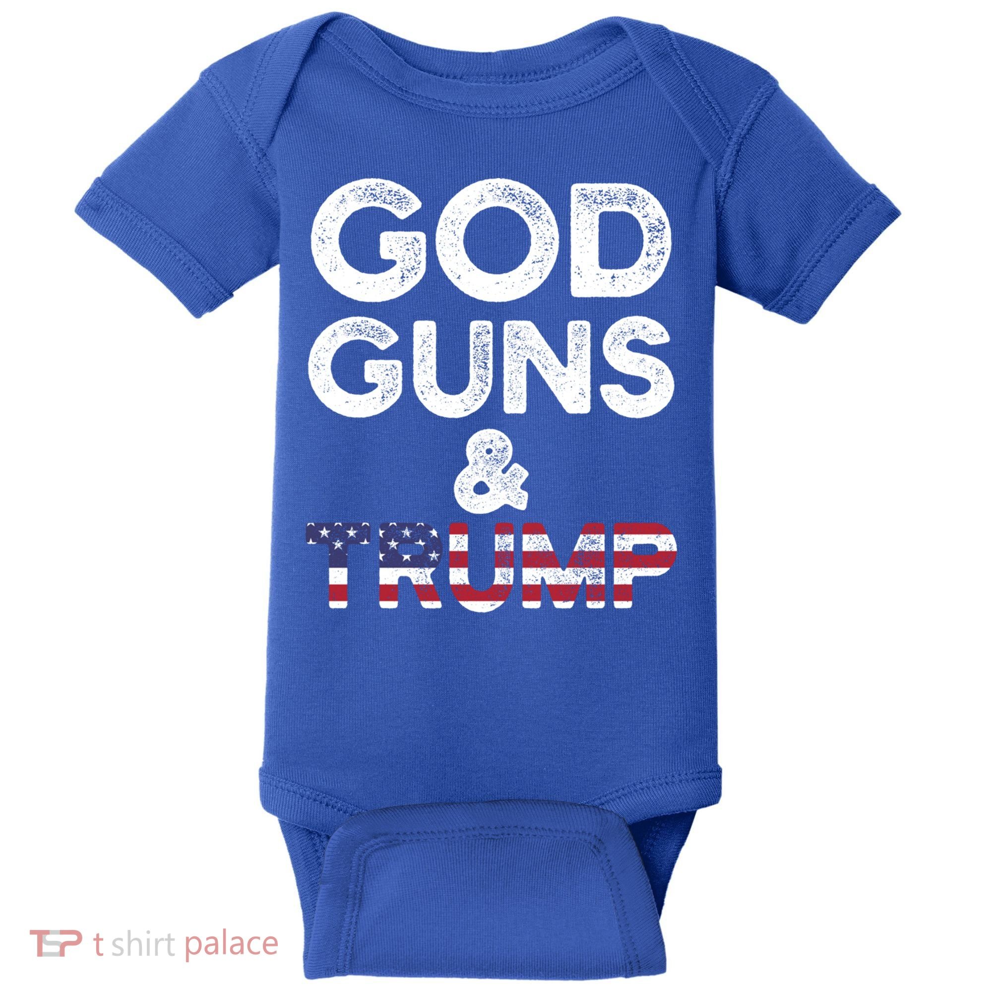God Guns And Trump Cute Gift 2nd Amendment Pro Gun Meaningful Gift Baby Bodysuit