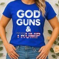 God Guns And Trump Cute Gift 2nd Amendment Pro Gun Meaningful Gift Women's T-Shirt thumb 2