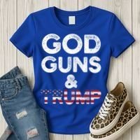 God Guns And Trump Cute Gift 2nd Amendment Pro Gun Meaningful Gift Women's T-Shirt thumb 3
