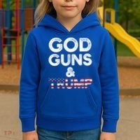 God Guns And Trump Cute Gift 2nd Amendment Pro Gun Meaningful Gift Kids Hoodie thumb 3
