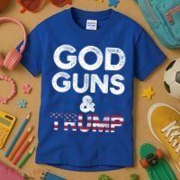 God Guns And Trump Cute Gift 2nd Amendment Pro Gun Meaningful Gift Kids T-Shirt thumb 3