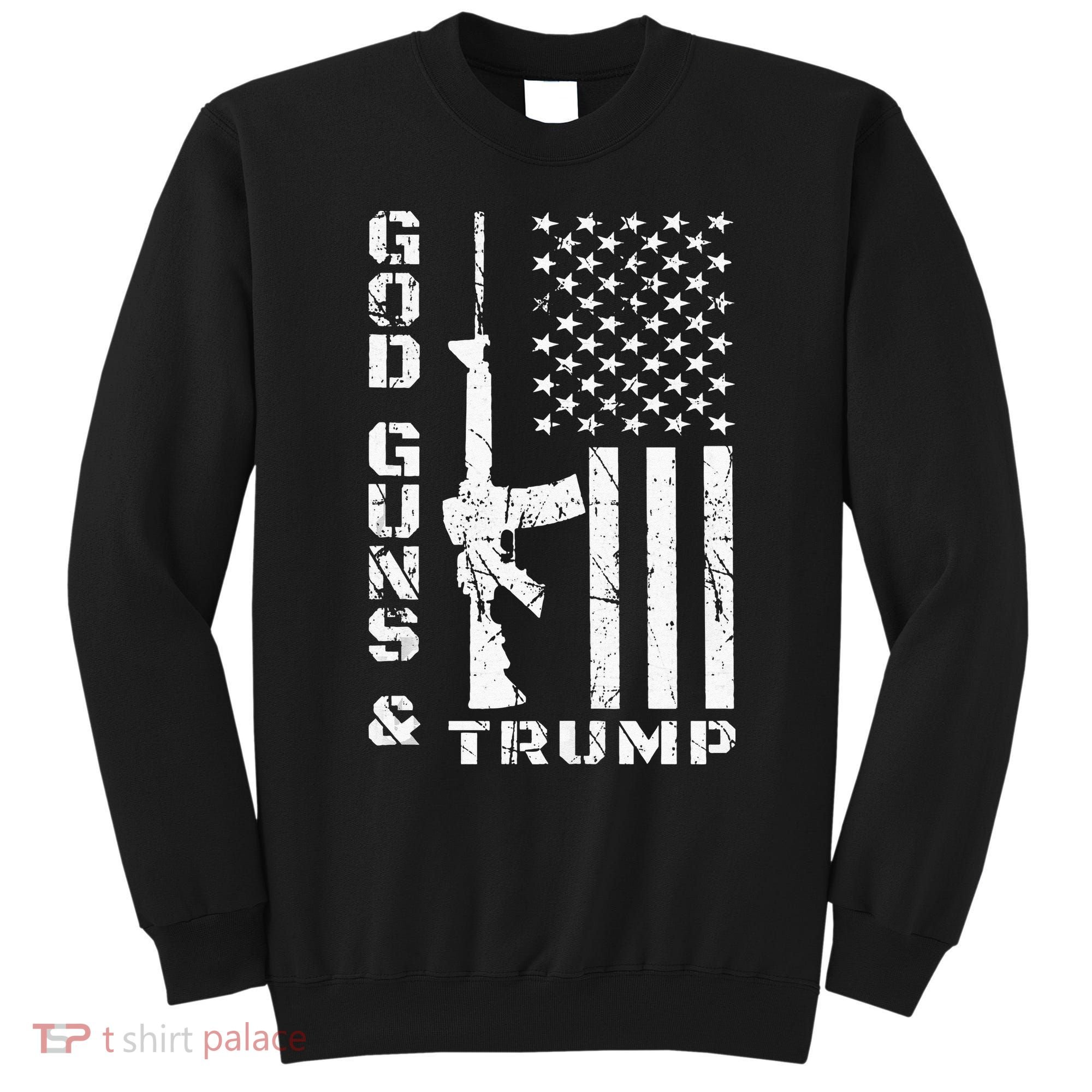 God Guns And Trump 2nd Amendment Flag AR15 Sweatshirt