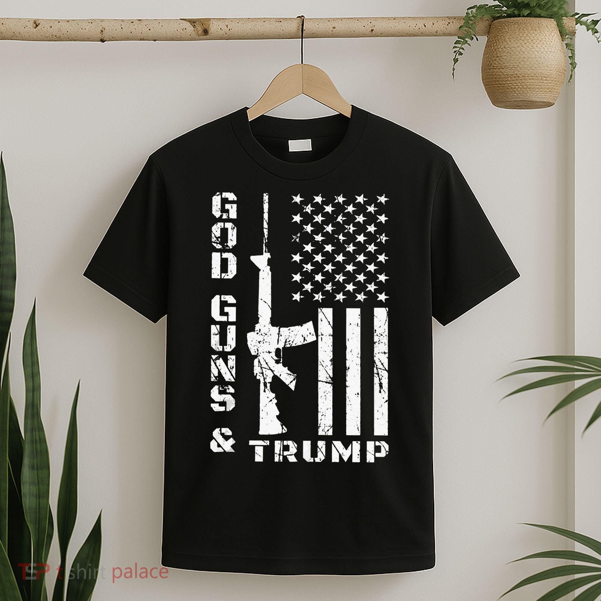 God Guns And Trump 2nd Amendment Flag AR15 T-Shirt