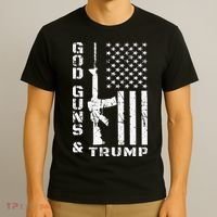 God Guns And Trump 2nd Amendment Flag AR15 T-Shirt thumb 3