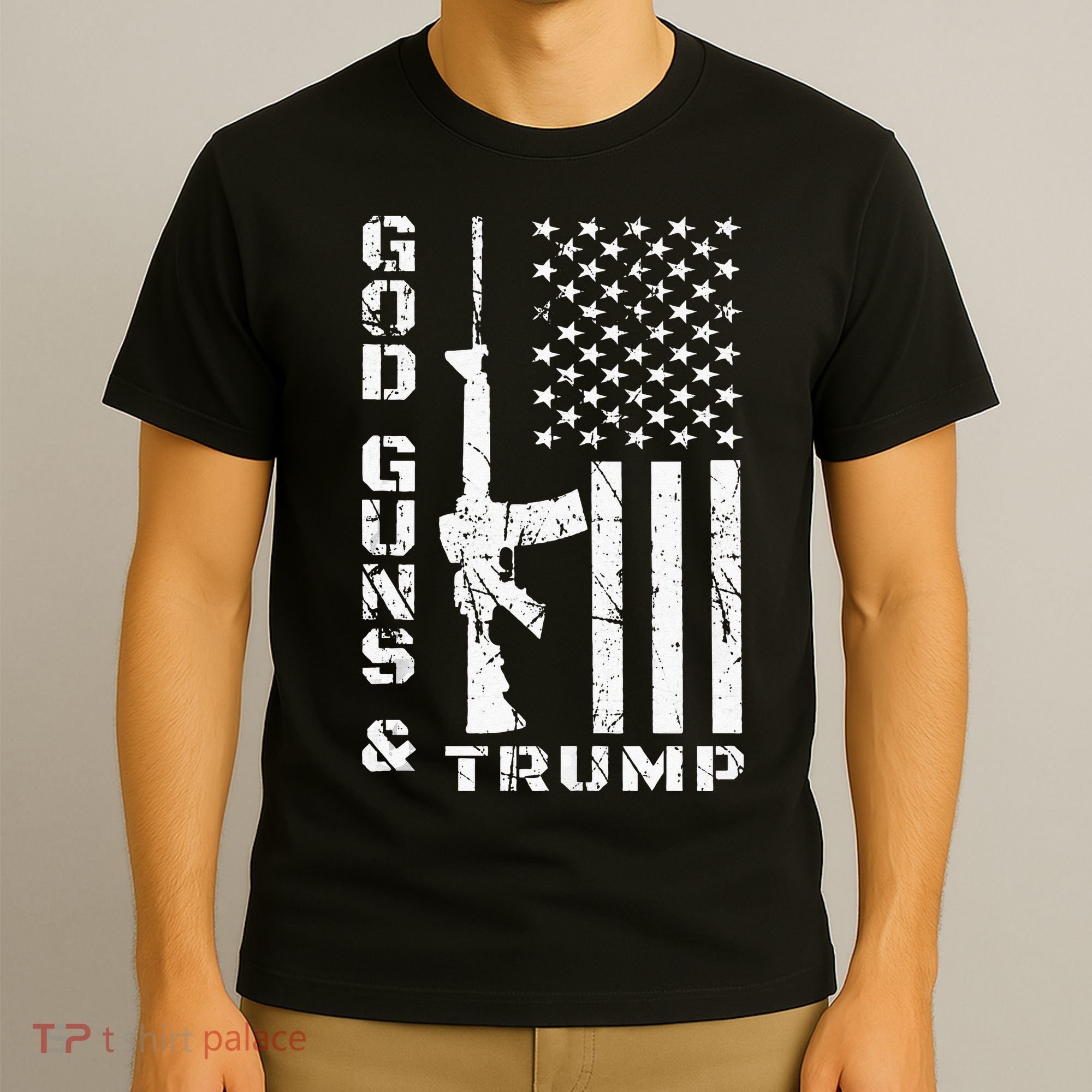 God Guns And Trump 2nd Amendment Flag AR15 T-Shirt
