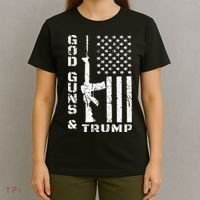God Guns And Trump 2nd Amendment Flag AR15 T-Shirt thumb 4