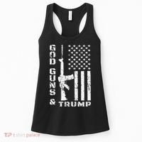 God Guns And Trump 2nd Amendment Flag AR15 Women's Tank Top thumb 0