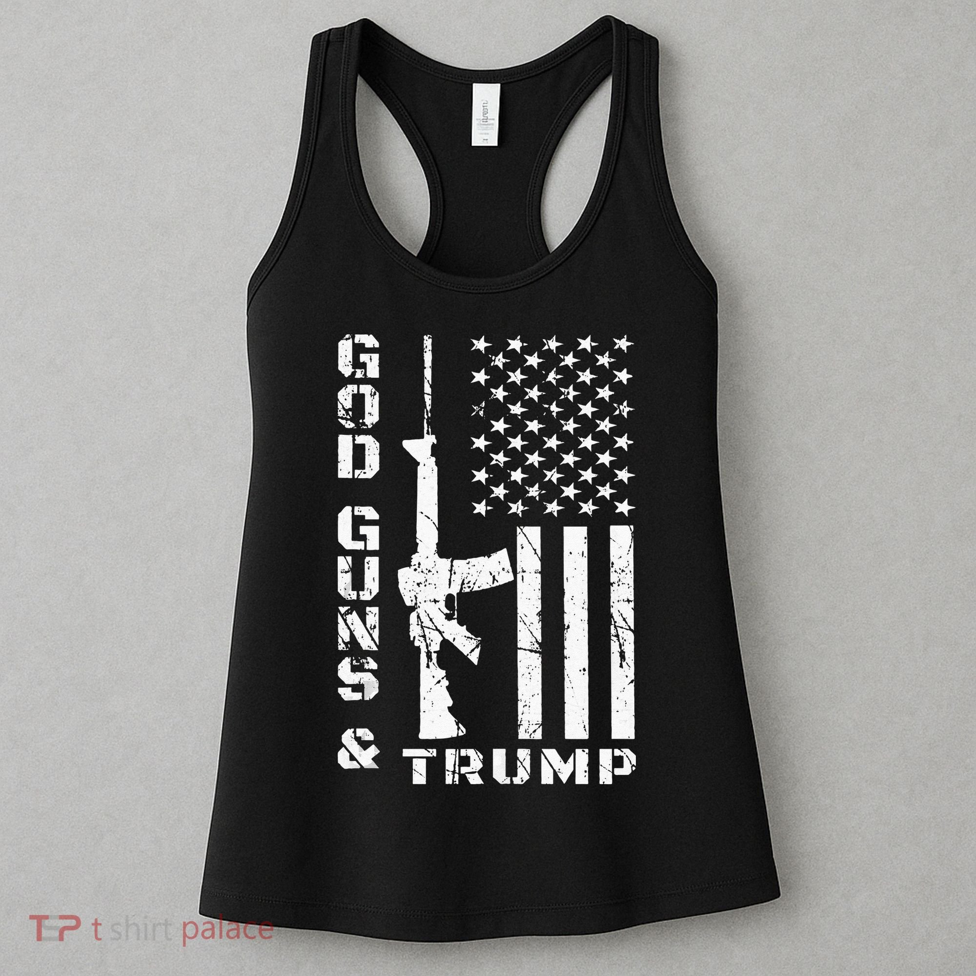 God Guns And Trump 2nd Amendment Flag AR15 Women's Tank Top