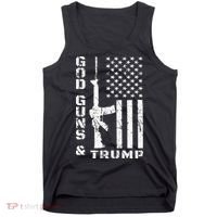 God Guns And Trump 2nd Amendment Flag AR15 Tank Top thumb 0
