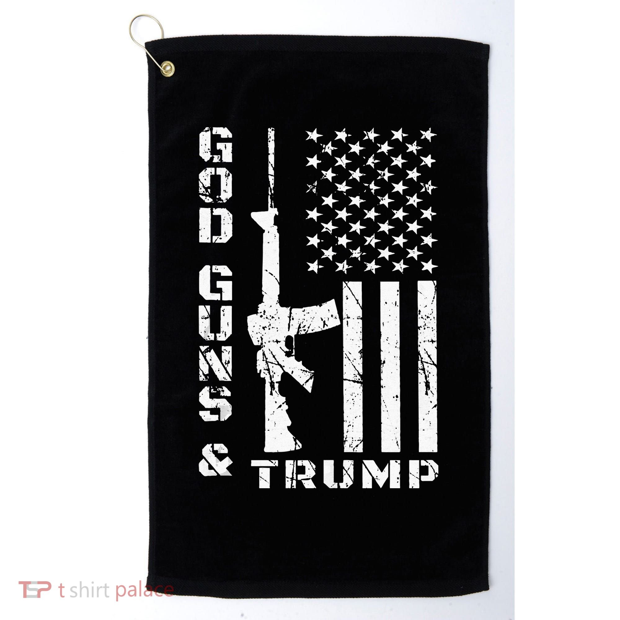 God Guns And Trump 2nd Amendment Flag AR15 Golf Towel