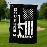 God Guns And Trump 2nd Amendment Flag AR15 Golf Towel thumb 1