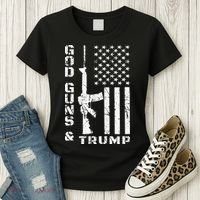 God Guns And Trump 2nd Amendment Flag AR15 Women's T-Shirt thumb 3