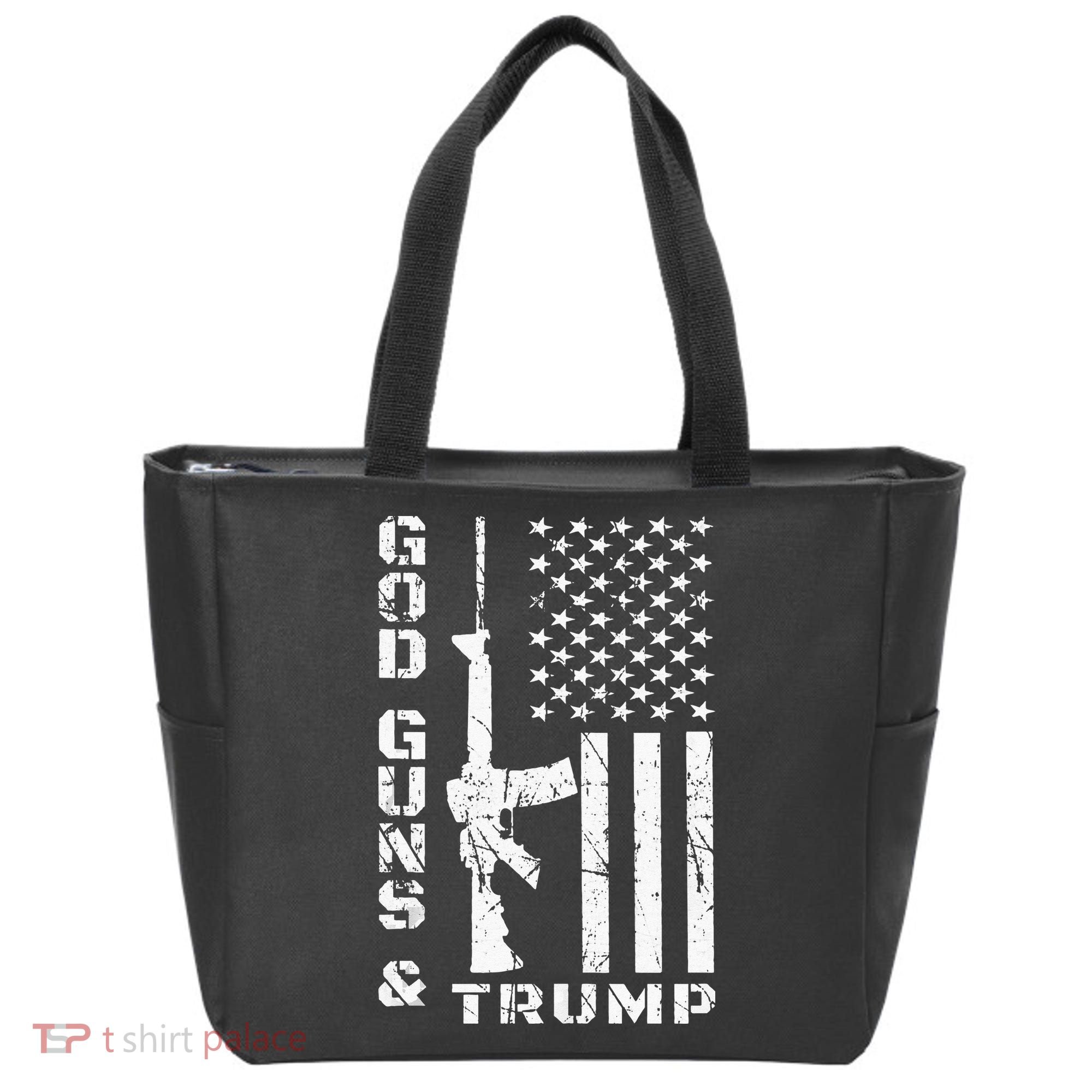 God Guns And Trump 2nd Amendment Flag AR15 Tote Bag