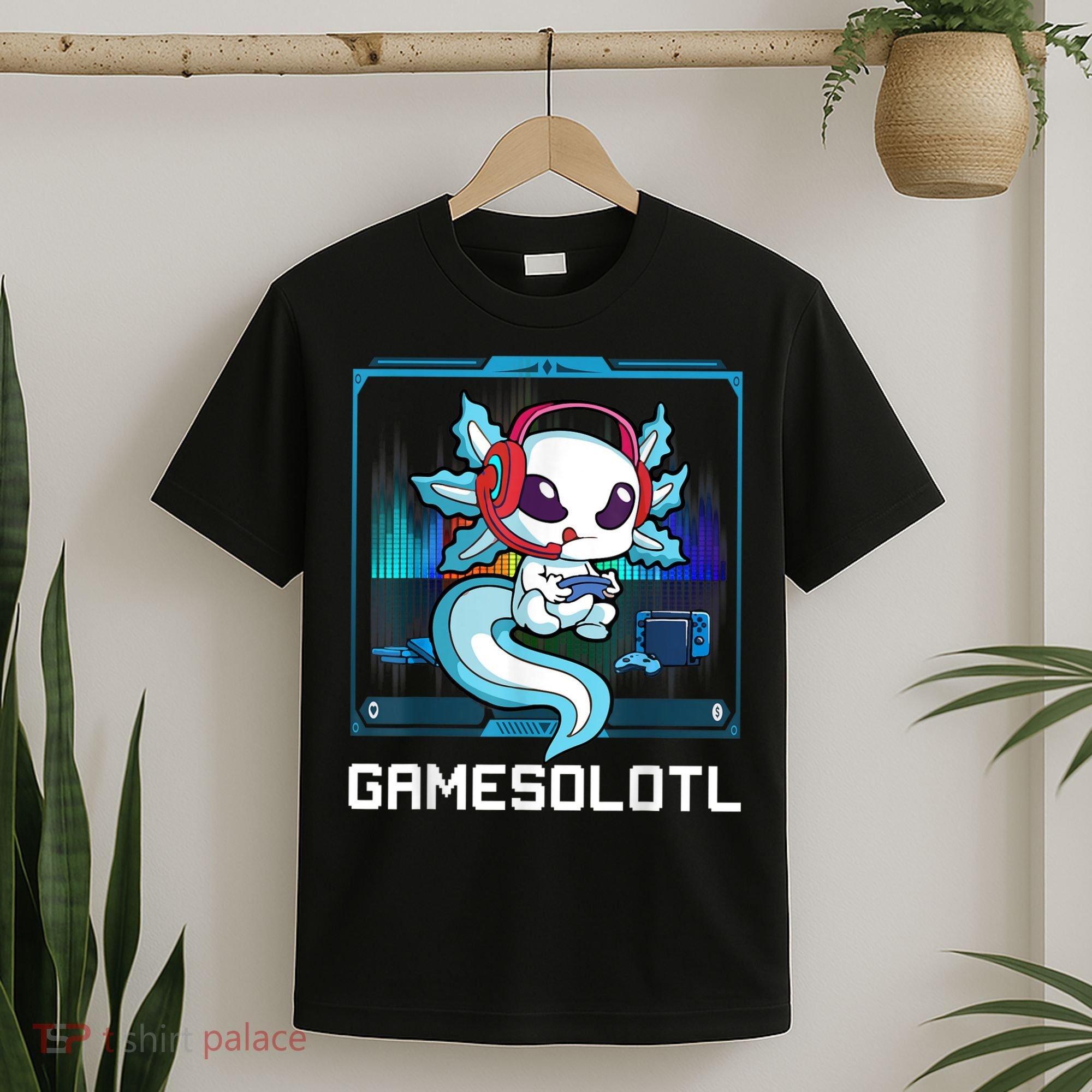 Gamesolotl Gamer Axolotl Playing Video Games Boys Girls T-Shirt