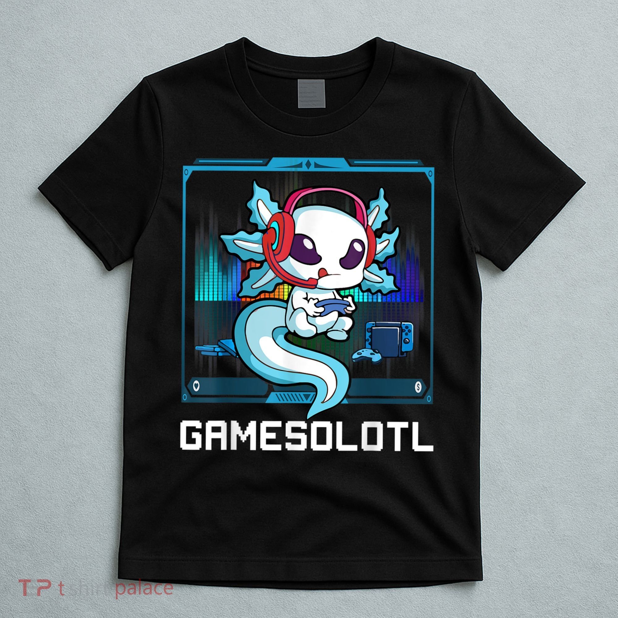 Gamesolotl Gamer Axolotl Playing Video Games Boys Girls T-Shirt