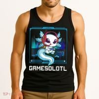 Gamesolotl Gamer Axolotl Playing Video Games Boys Girls Tank Top thumb 3