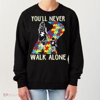 Great Gift Autism Mom You Will Never Walk-Alone Support Autism Son  Women's Sweatshirt thumb 0