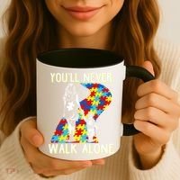 Great Gift Autism Mom You Will Never Walk-Alone Support Autism Son  Coffee Mug thumb 3