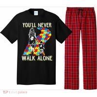 Great Gift Autism Mom You Will Never Walk-Alone Support Autism Son  Pajama Set thumb 0