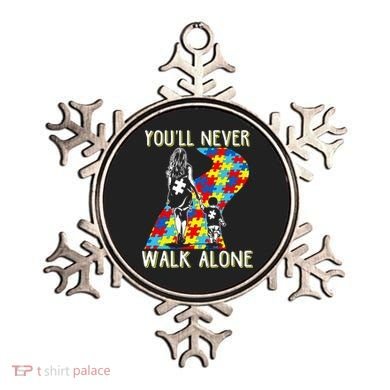 Great Gift Autism Mom You Will Never Walk-Alone Support Autism Son  Ornament