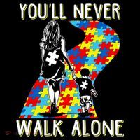 Great Gift Autism Mom You Will Never Walk-Alone Support Autism Son  Ornament thumb 1