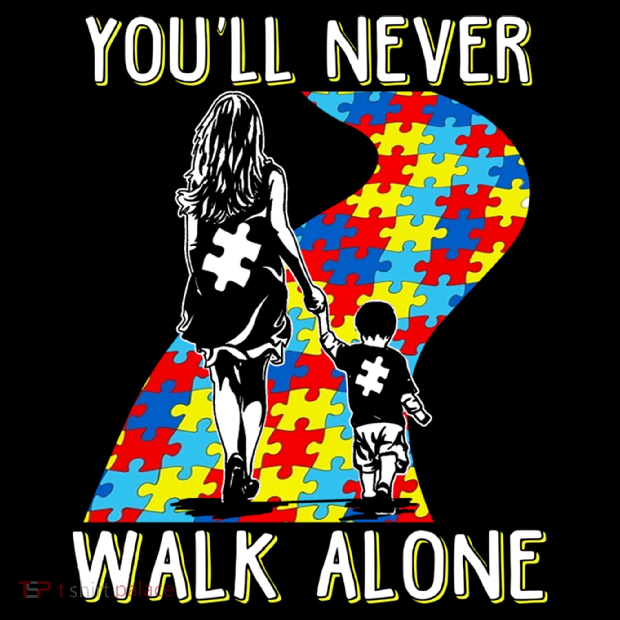 Great Gift Autism Mom You Will Never Walk-Alone Support Autism Son  Ornament