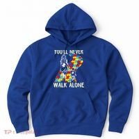 Great Gift Autism Mom You Will Never Walk-Alone Support Autism Son  Hoodie thumb 0