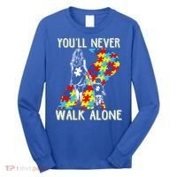 Great Gift Autism Mom You Will Never Walk-Alone Support Autism Son  Long Sleeve Shirt thumb 0