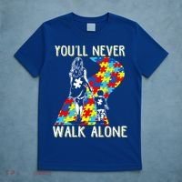 Great Gift Autism Mom You Will Never Walk-Alone Support Autism Son  T-Shirt thumb 5